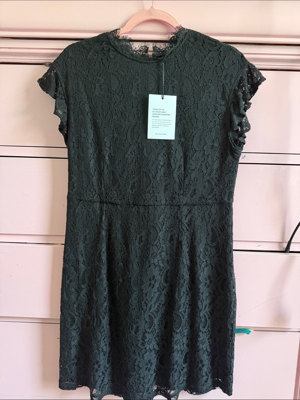 Elegant Black Lace Dress Cocktail mini Who What Wear NWT